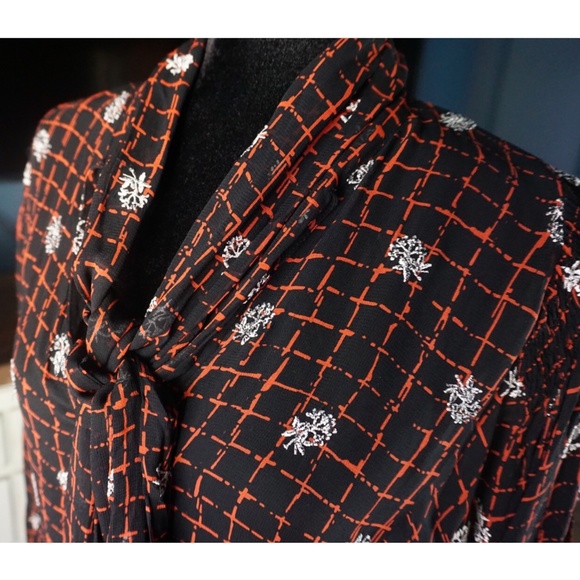 Anthropologie Elysia Embroidered Tie Blouse New S - Picture 10 of 12